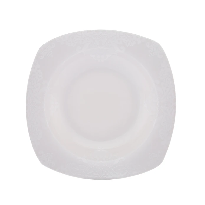 Emsan Bone Yeni Begonya 12 Kişilik Yemek Takımı 60 Parça Yarım Kare