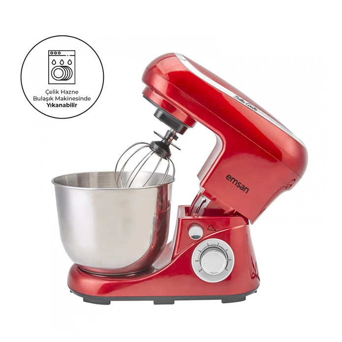 Emsan Bella Gusto Kırmızı Hamur Yoğurma Makinesi 1300W 5L
